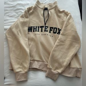 White-fox Beige Quarter Zip Sweatshirt